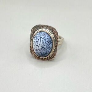 Sterling Silver Dendritic Opal Statement Ring